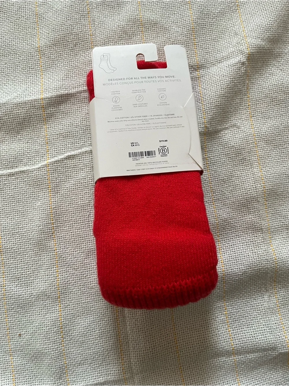 Athleta Red Cloud Scrunch Socks - Vibrant Red Men's Casual Socks